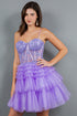 Sweetheart Corset Top Detailed Multi Layered Skirt Cocktail Dress for Women 4/XS-16/3X